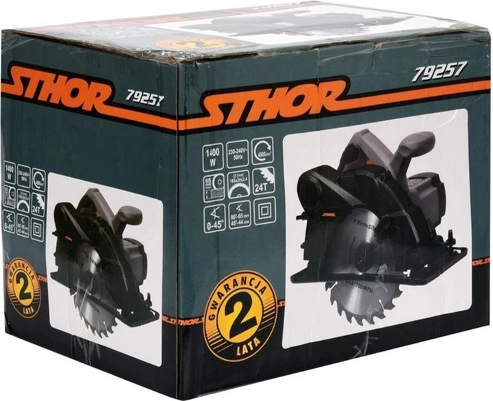 Пила дискова мережева STHOR 1400 Вт діаметр 185/20 мм глибина різу 65 мм 4800 об/хв (5906083033575) - зображення 3