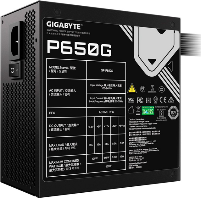Блок живлення Gigabyte 650W 80+ Gold (GP-P650G) - зображення 5