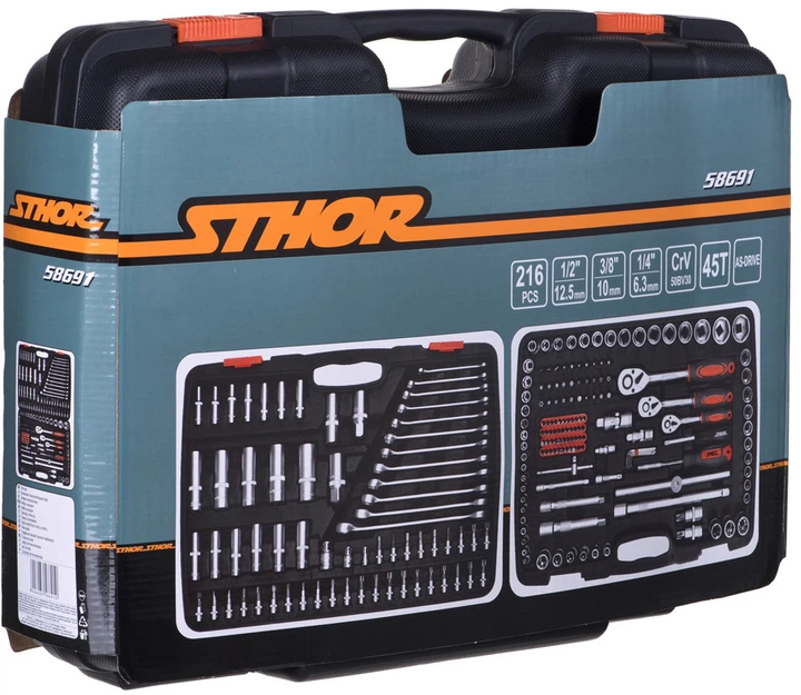 Zestaw narzędzi STHOR 216 elementów (5906083586910) - obraz 7