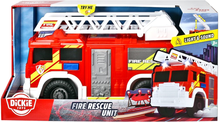 Пожежний автомобіль Dickie Toys Пожежна служба зі світловими та звуковими ефектами (4006333049873) - зображення 1