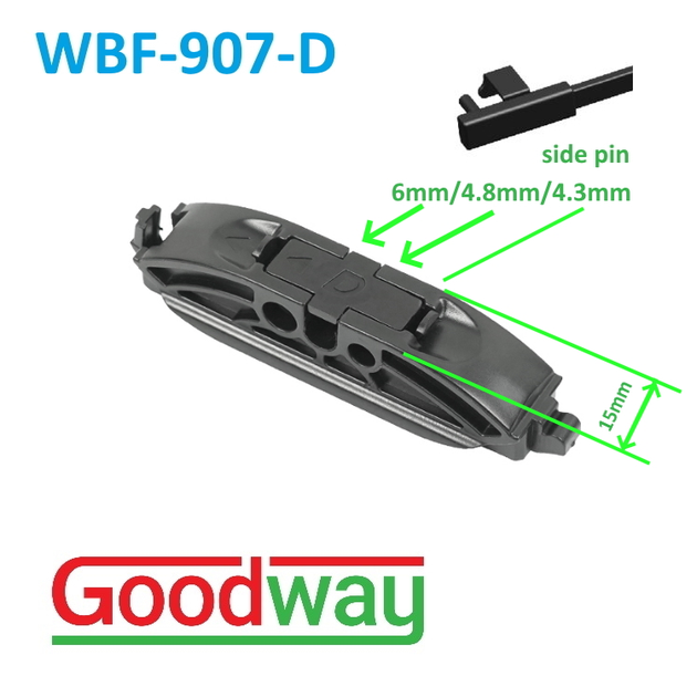 Адаптер щітки склоочисника GoodWay для щіток серії WBF-907 , Side pin 17 mm ( WBF-907-D ) - изображение 3