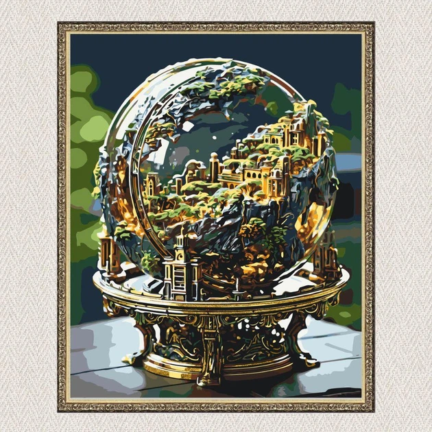Картина по номерам 50*60 см Земной шар. Абстракция Оригами LW 3298 большой размер - изображение 5