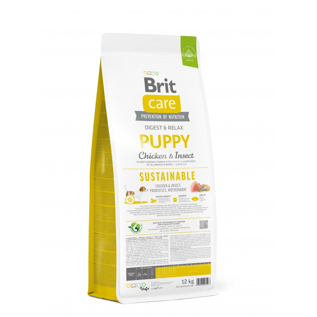 Сухой корм для щенков Brit Care Dog Sustainable Puppy 12кг, с курицей и ...