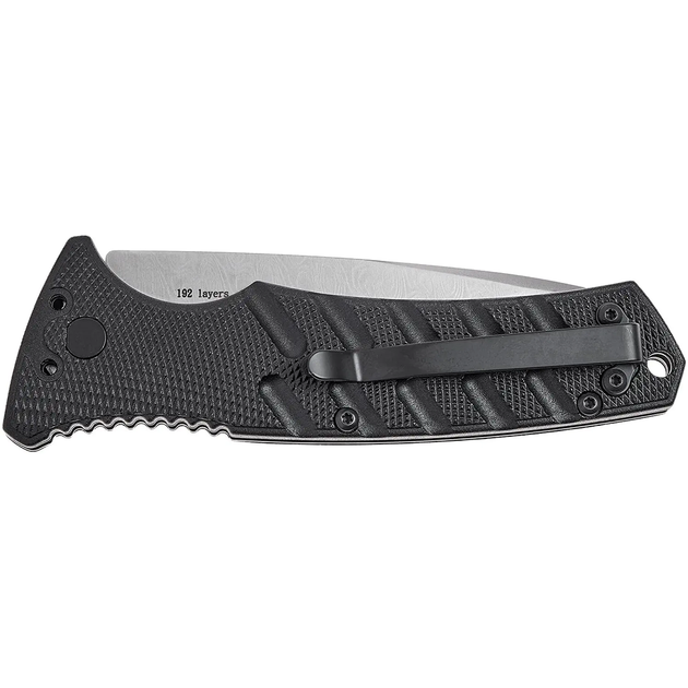 Нож складной автоматический Boker Plus Strike Damascus Чорний - изображение 5