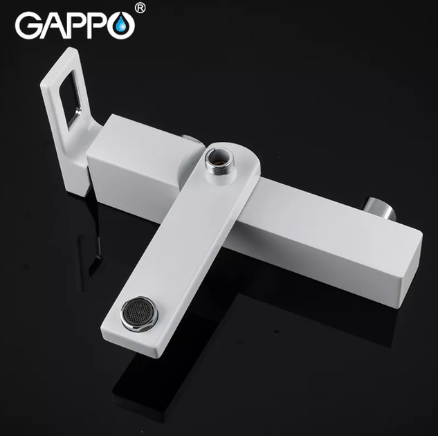 Змішувач для ванни GAPPO G3217-8, білий/хром - зображення 6