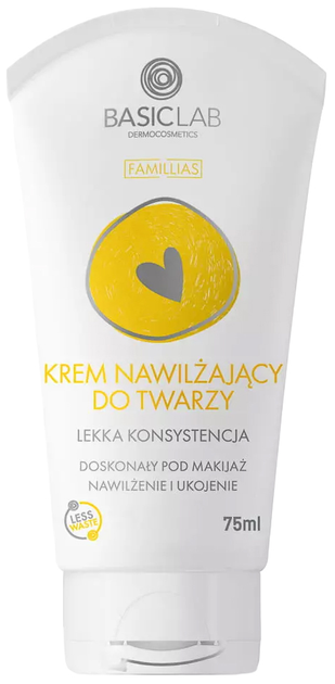 Krem do twarzy BasicLab Famillias nawilżający lekka konsystencja 75 ml (5907637951291) - obraz 1