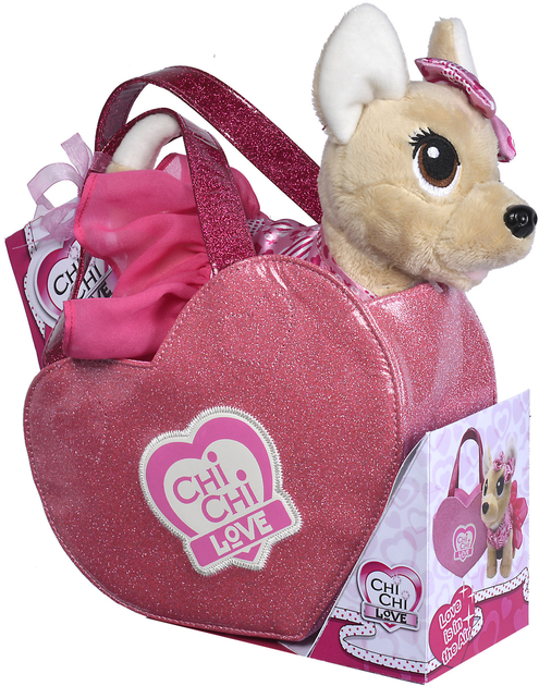 Собачка Simba Chi Chi Love Рожеве серце з сумочкою 20 см (105890055) - зображення 3