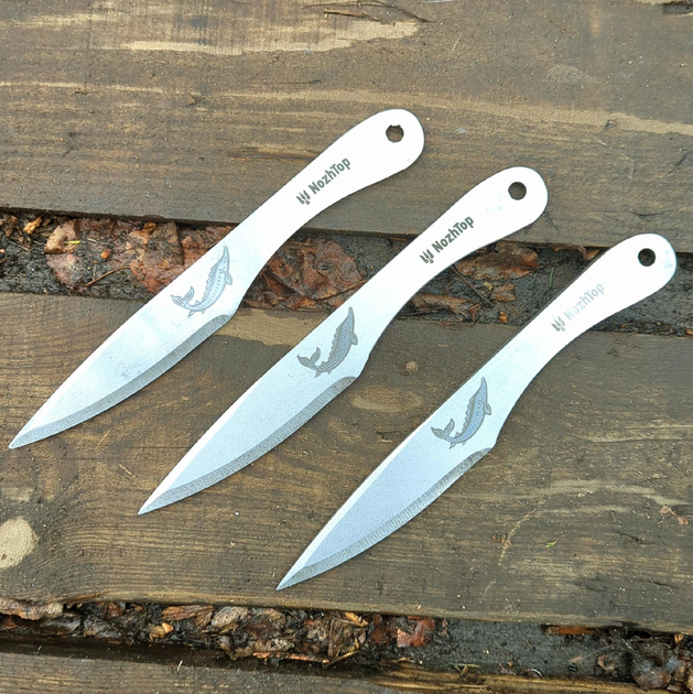 Подарунковий набір метальних ножів Осетр з ножнами - зображення 2