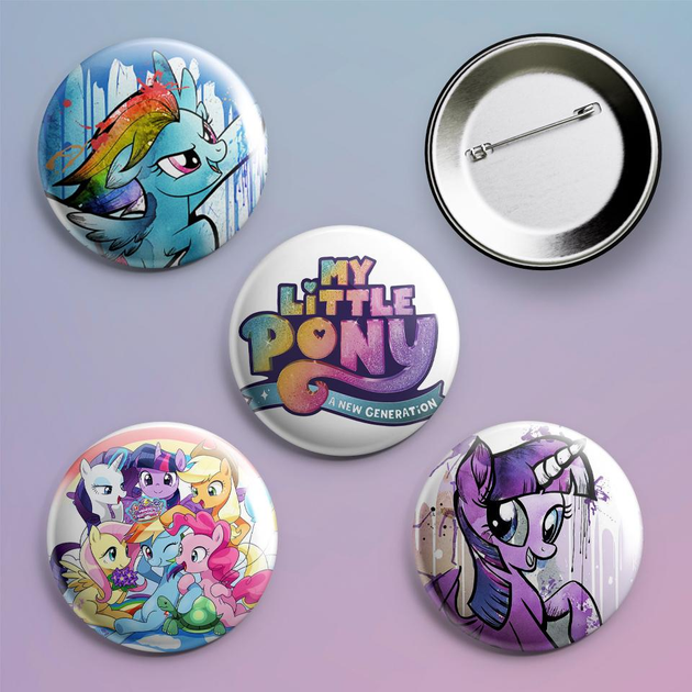 Закатні значки Май літл Поні My Little Pony металеві на шпильці 56 мм 4 ...