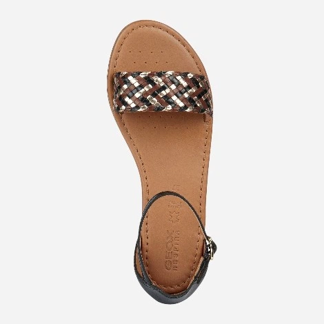 Жіночі босоніжки Geox D35LXM01JN6-C9258 37 24 см Чорний/Золотистий (8050036949653) - зображення 4