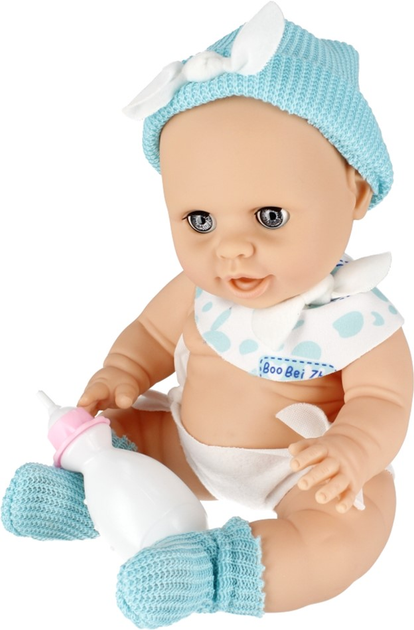 Lalka bobas JQ Baby w niebieskiej czapeczce 38 cm (5904335892017) - obraz 4
