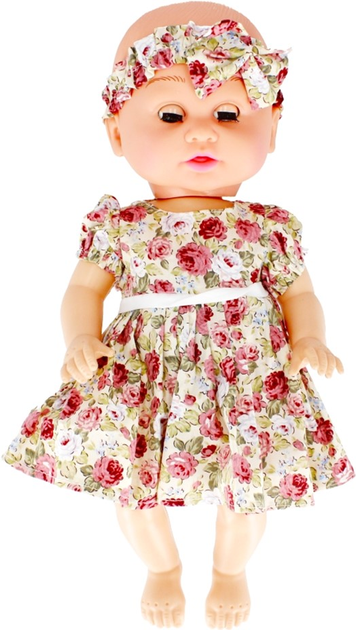 Lalka bobas LS Love Baby w różowej sukience 40 cm (5904335844931) - obraz 2