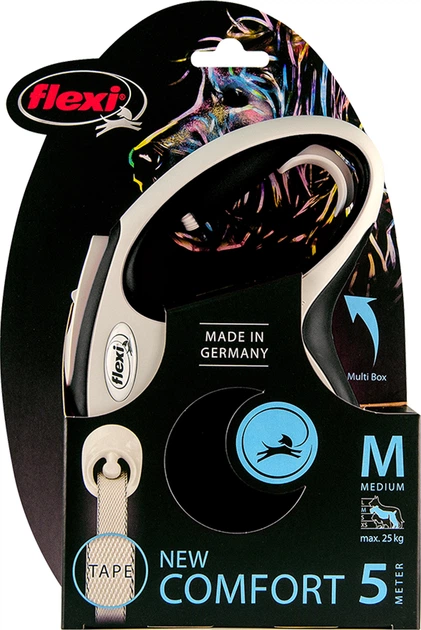 Повідець висувний FLEXI New Comfort M 5м Чорний (4000498043646) - зображення 2