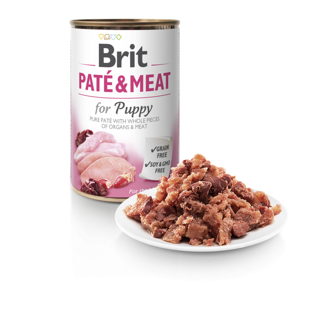 Корм вологий Brit Care Pate and Meat для цуценят з куркою та індичкою 400 г - изображение 4