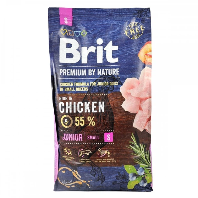 Сухой корм Brit Premium Dog Junior S для щенков мелких пород, с курицей, 8 кг - изображение 4