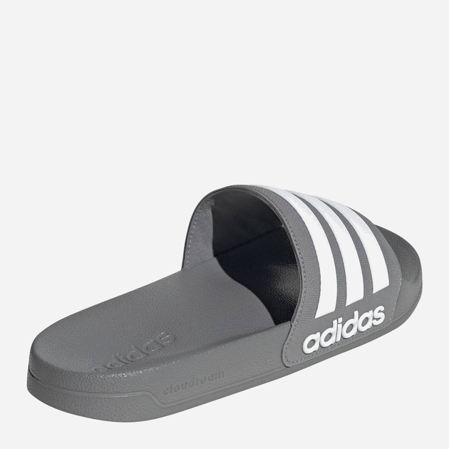 Чоловічі шльопанці для пляжу Adidas Adilette Shower GY1891 48.5 Сірі з білим (4065425148856) - зображення 4