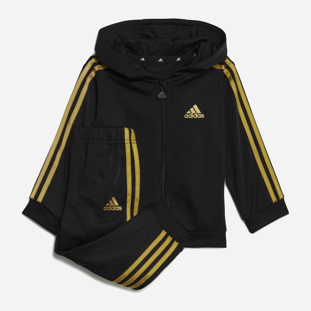 Komplet dresowy (bluza + spodnie) chłopięcy Adidas I 3S Shiny TS HR5874 74 cm Czarny/Złoty (4066748145942) - obraz 1