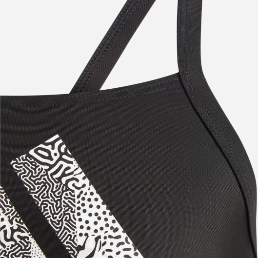 Strój kąpielowy jednoczęściowy dziecięcy dla dziewczynki adidas Big Logo Suit HS2213 128 cm Czarny (4066752817859) - obraz 4