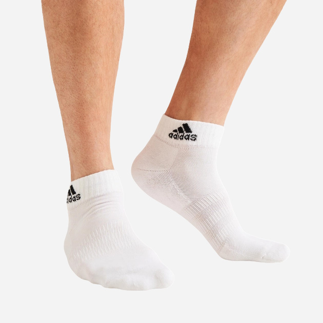 Набір чоловічих шкарпеток коротких бавовняних Adidas Cushioned Sportswear Ankle 3P HT3441 40-42 3 пари Білий (4066746337127) - зображення 2