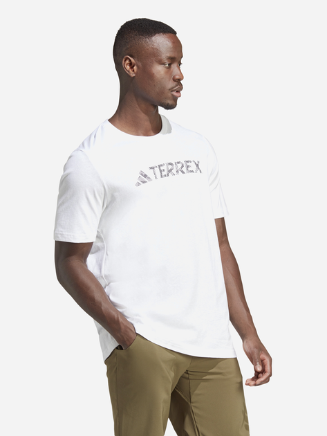 Koszulka męska bawełniana Adidas Terrex Logo Tee HZ1400 L Biała (4066746565315) - obraz 1