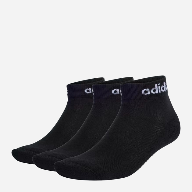 Набір чоловічих шкарпеток коротких бавовняних Adidas Think Linear Ankle 3P IC1305 40-42 3 пари Чорний (4066746416426) - зображення 1