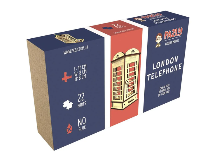 3D Пазл Конструктор Из Дерева Pazly Лондонский Телефон Будка Органайзер 22 детали - Фото 4 3D Пазл Конструктор Из Дерева Pazly Лондонский Телефон Будка Органайзер 22 детали - изображение 4