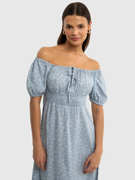 Плаття міді літнє жіноче Big Star Soti L Блакитне (5900714728632) - зображення 5