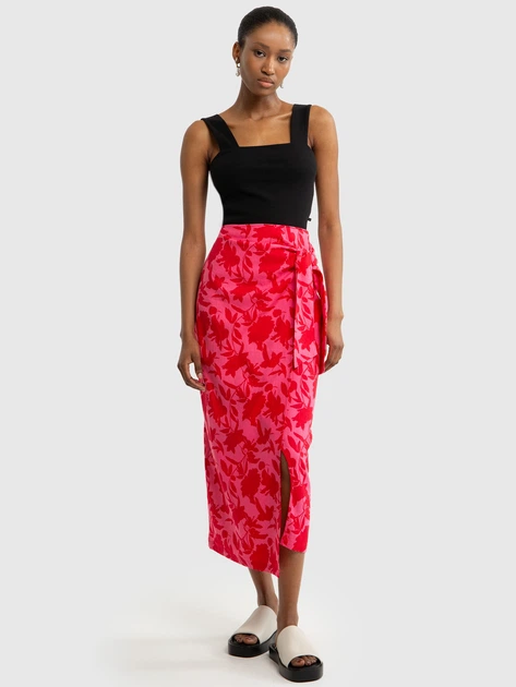 Спідниця міді літня пряма жіноча Big Star Verlia L Рожева (5900714728809) - зображення 3