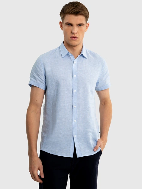 Сорочка літня чоловіча Big Star Linani XL Блакитна (5900714722951) - зображення 1