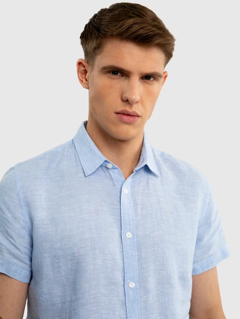 Сорочка літня чоловіча Big Star Linani XL Блакитна (5900714722951) - зображення 6