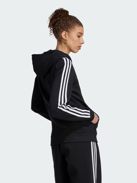 Bluza damska rozpinana z kapturem Adidas W 3S FL FZ HD HZ5743 M Czarna (4066762216055) - obraz 2