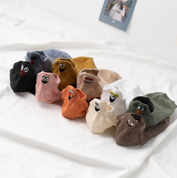 Короткие женские носки, набор носков разных цветов 10шт one size - изображение 4