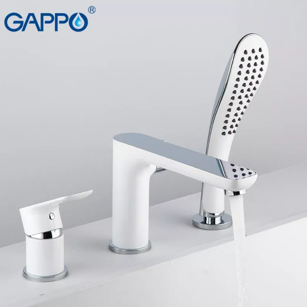 Смеситель для ванны на борт GAPPO G1148, белый/хром - изображение 2