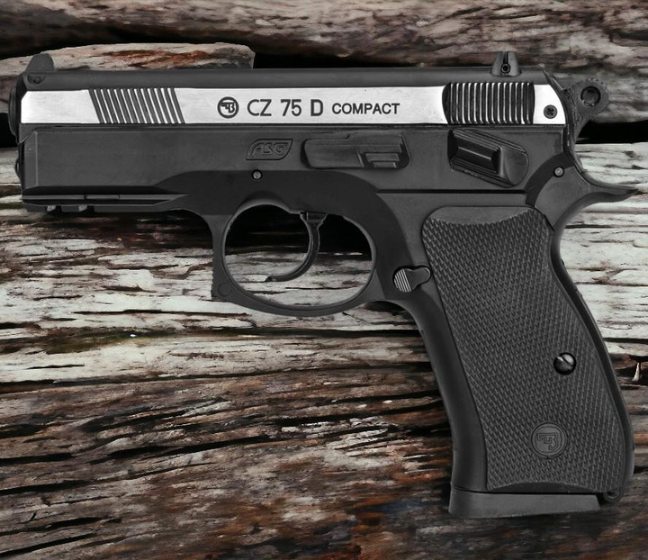 Пістолет пневматичний ASG CZ 75D Compact Nickel BB кал. 4.5 мм - зображення 1