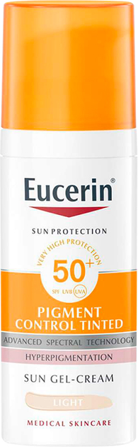 Żel-krem z filtrem przeciwsłonecznym do twarzy Eucerin Pigment Control Gel-Cream SPF50+ Light 50 ml (4005900908421) - obraz 1