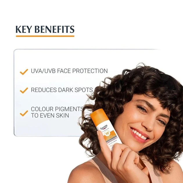 Сонцезахисний гель-крем для обличчя Eucerin Pigment Control Gel-Cream SPF50+ Light 50 мл (4005900908421) - зображення 4