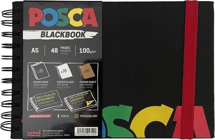 Скетчбук Posca A5 BlackBook 48 аркушів (3296280047492) - зображення 1