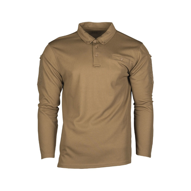Футболка Поло тактична з довгим рукавом Sturm Mil-Tec Tactical Long Sleeve Polo Shirt Quick Dry DARK COYOTE 3XL (10962019) - зображення 1