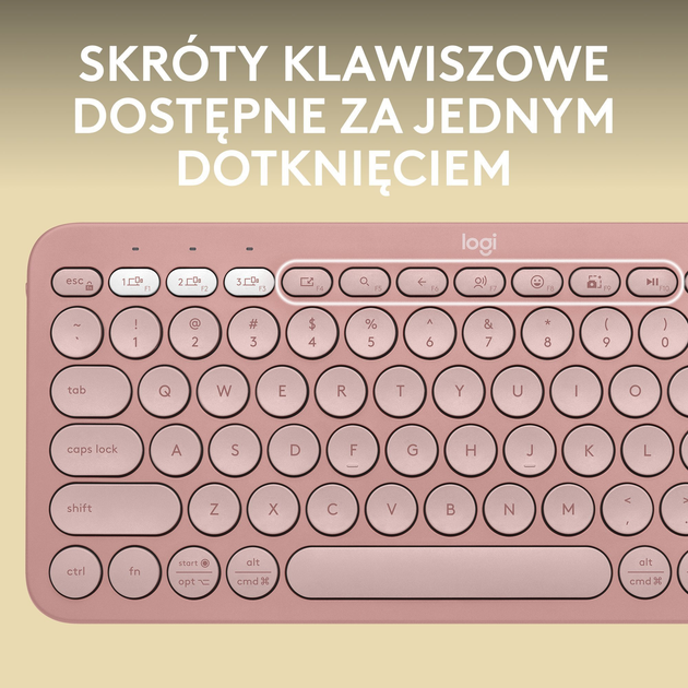Клавіатура бездротова Logitech Pebble Keys 2 K380s Bluetooth Rose (920-011853) - зображення 7