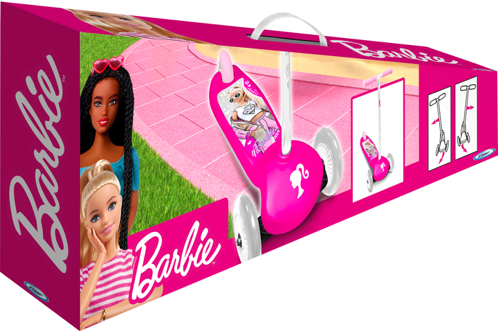 Самокат Pulio Barbie триколісний баланс рожевий (3496272000454) - зображення 1