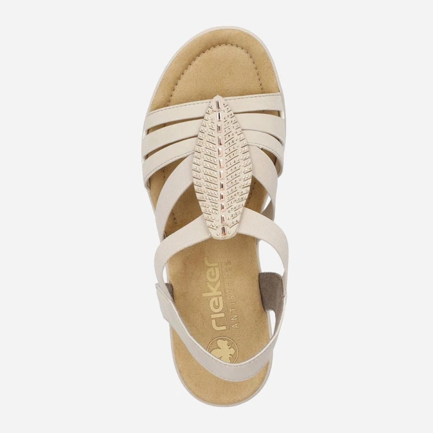 Sandały damskie na słupku RIEKER rie67526-62 40 Kremowe (4061811347810) - obraz 4