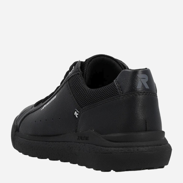 Sneakersy męskie skórzane do kostki RIEKER revu1100-00 44 Czarne (4061811780235) - obraz 4