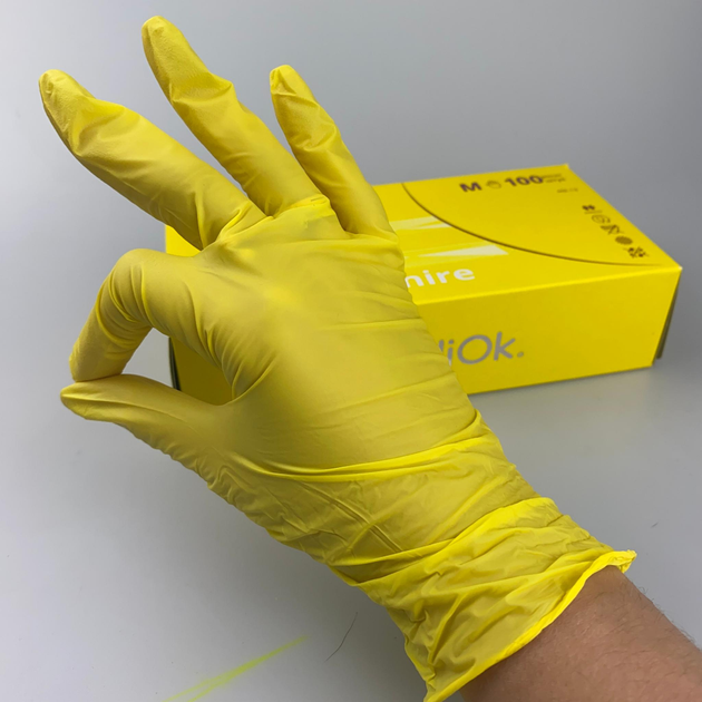 Рукавички Нітрилові жовті XS, 100 шт (MediOk SOLAR SAPPHIRE) - зображення 2