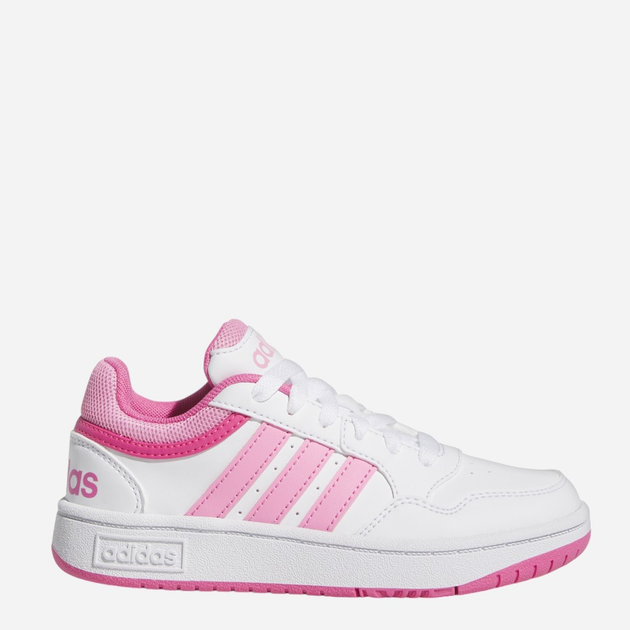 Підліткові кеди для дівчинки Adidas Hoops 3.0 K IG3827 35.5 Білі/Рожеві (4066766568884) - зображення 1