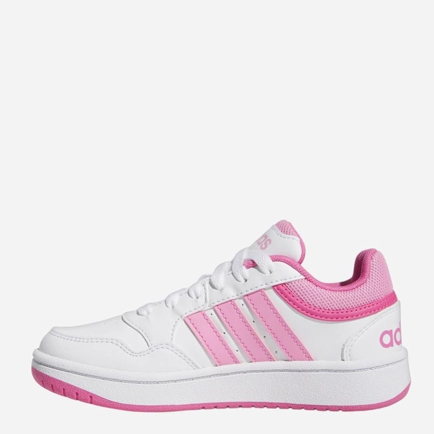 Tenisówki młodzieżowe dla dziewczynki Adidas Hoops 3.0 K IG3827 38.5 Biały/Różowy (4066766565173) - obraz 2
