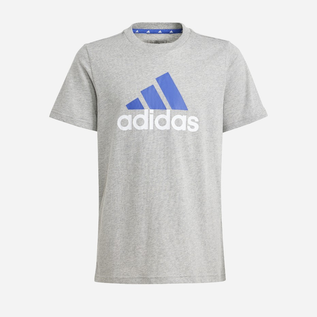 Koszulka chłopięca Adidas U BL 2 TEE IJ6285 128 cm Szara (4066761998815) - obraz 1