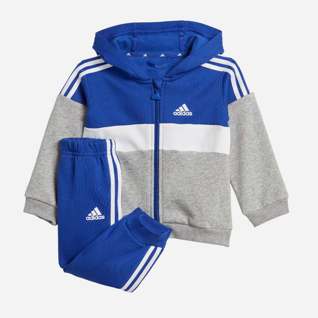 Дитячий теплий спортивний костюм (толстовка + штани) для хлопчика Adidas I 3S TIB FL TS IJ6323 86 см Синій/Сірий (4066762693047) - зображення 1