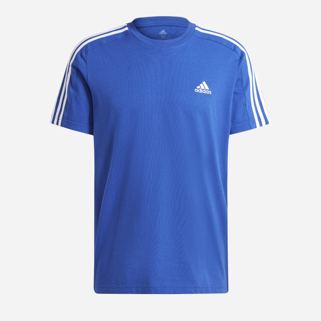 Koszulka bawełniana długa męska Adidas M 3S SJ T IS1338 L Niebieska (4066766961524) - obraz 1
