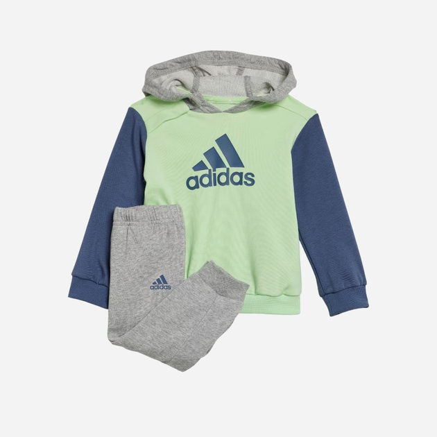 Дитячий спортивний костюм (худі + штани) для хлопчика adidas I CB FT JOG IS2679 86 см Сірий/Салатовий/Темно-синій (4067887150941) - зображення 1