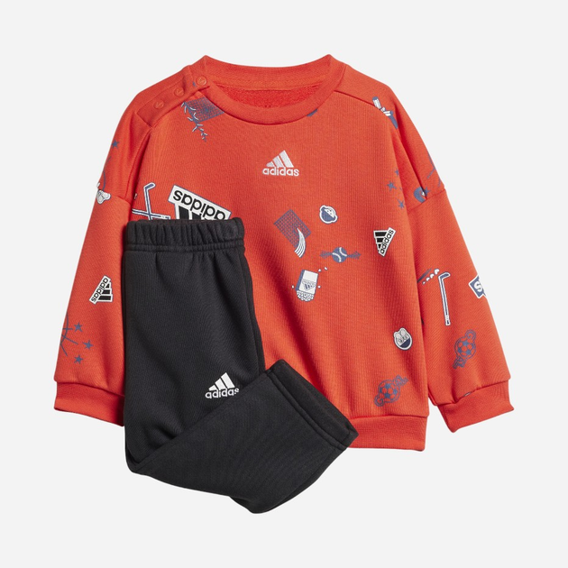Дитячий спортивний костюм (світшот + штани) для хлопчика Adidas I Bluv Jogger IS3766 74 см Червоний/Чорний (4067887771405) - зображення 1